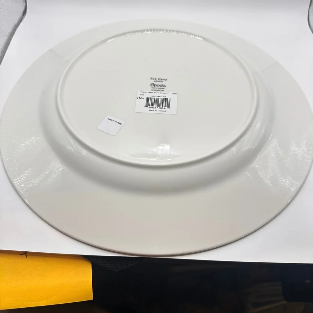 Spode Kit Kemp Calypso Yellow Round Charger Plate 13